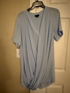 Topshop Light Blue Draped Mini Dress